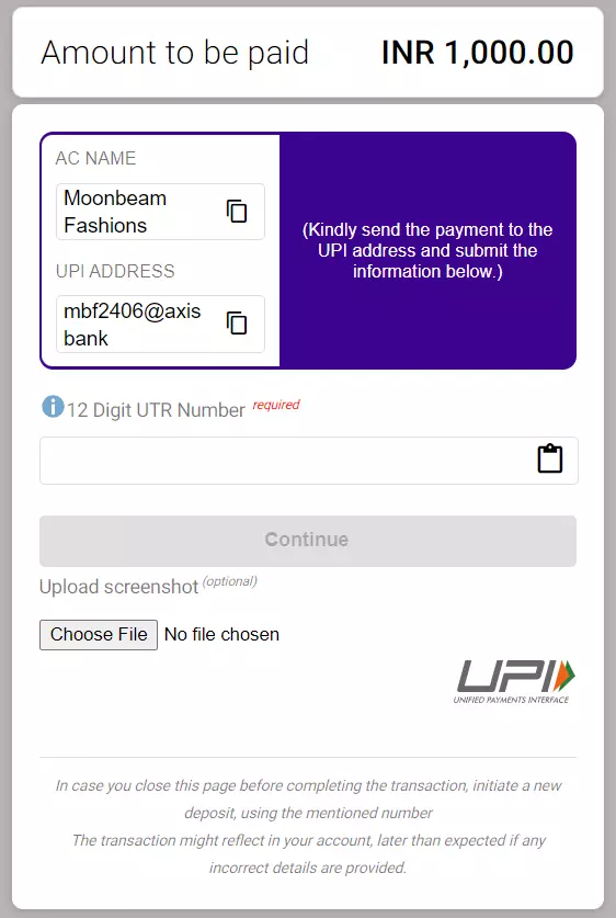 Enter your UPI IDs in your payment App.
