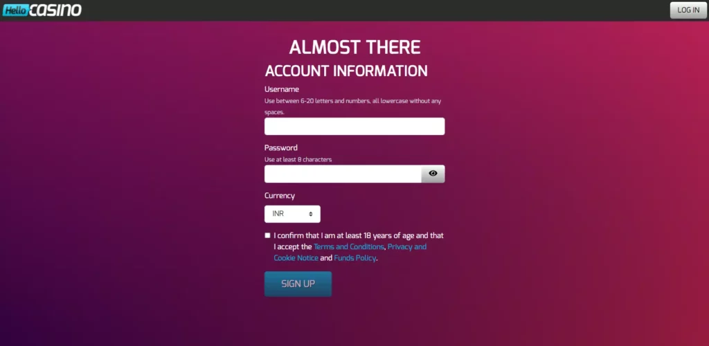 Fill Your Account Information.