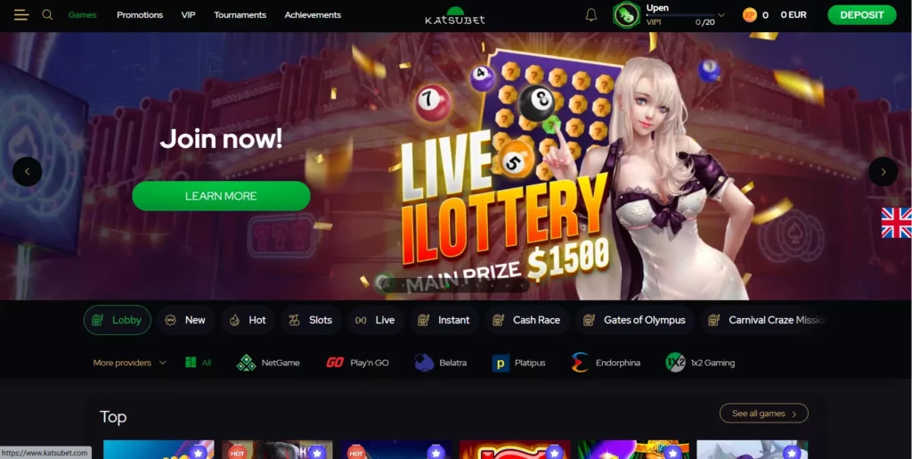 Homepage Of Katsubet Casino