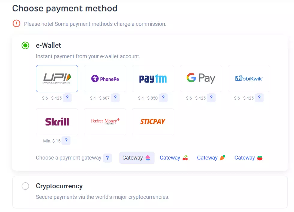 Deposit Methods For Indian Users